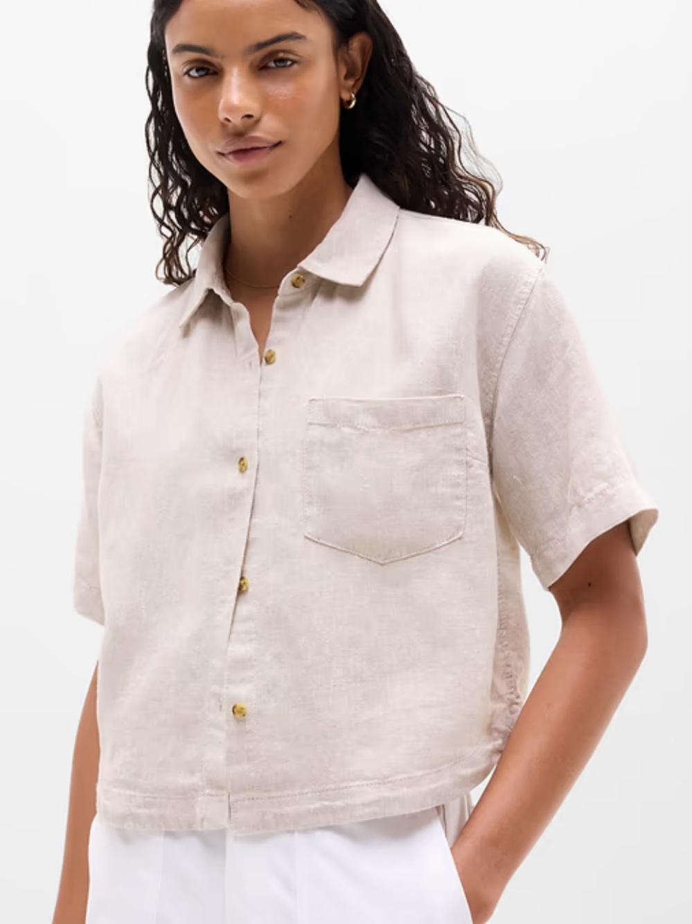 Athleta Retreat Linen Shirt - S